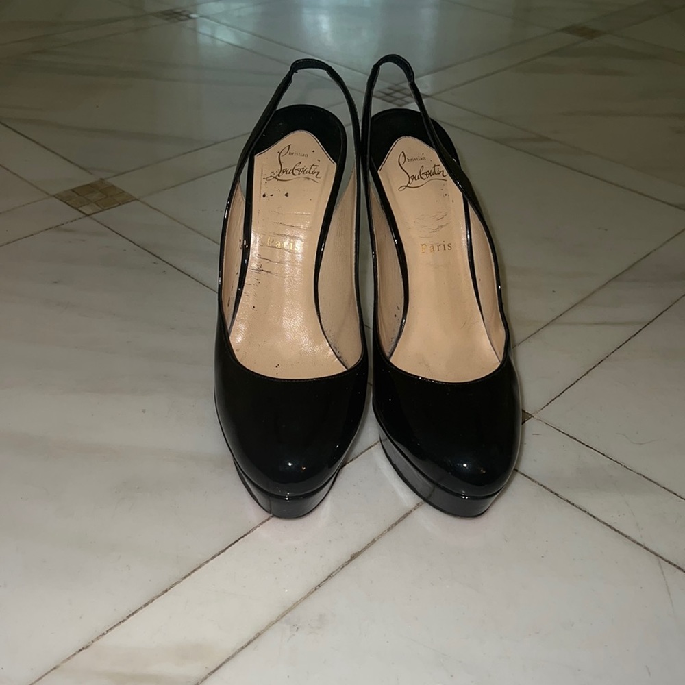 Christian Louboutin classic black patent leather Biancas